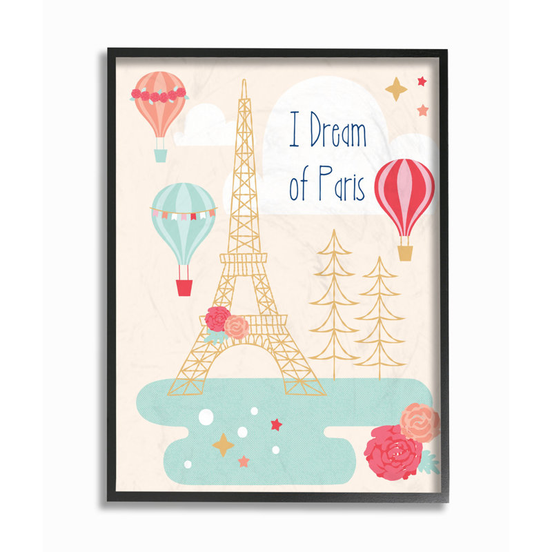 Art encadré Felten I Dream of Paris, H 20 po x l 16 po x P 1,5 po, Giclée encadrée noir minuit