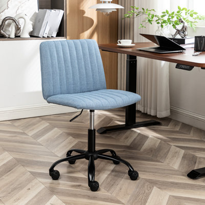 Fauteuil de bureau pivotant 360 ° - bleu, hauteur personnalisable pour un confort optimal, revêtement respirant, base en métal, meilleure posture en mousse réglable, siège épais