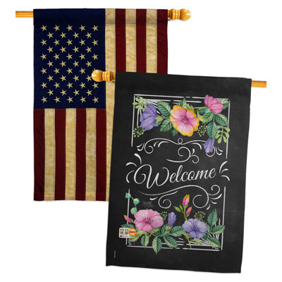 Drapeau de maison en polyester 40 x 28 po Blooming
