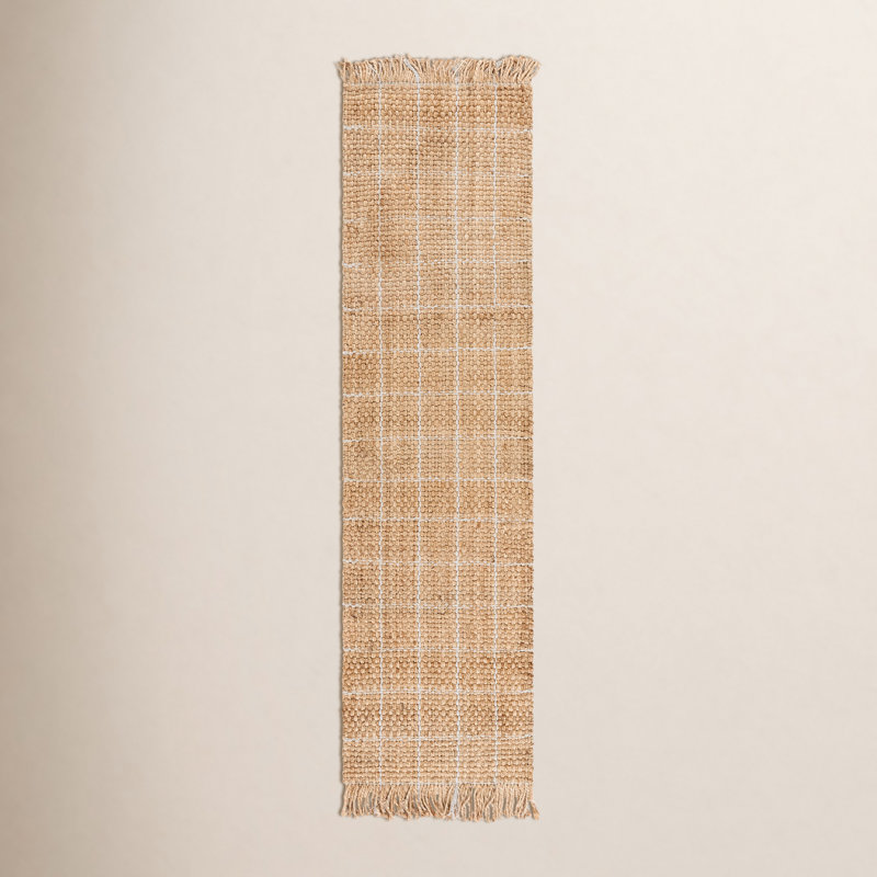 Cesena Geometric Hand Woven Jute Area Rug, Runner 2'3" x 8'