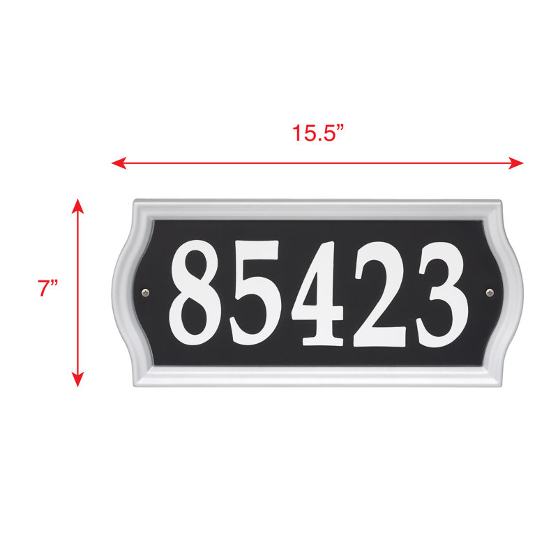 Reflective Black and White Metal Address Sign with Adhesive Numbers