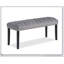 Ensemble de salle à manger 6 pièces contemporain avec table rectangulaire en faux marbre, chaises et banc rembourrés noirs, capitonnage, fabrication en bois massif