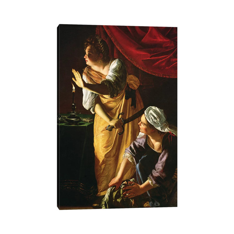 Judith And Maidservant With The Head Of Holofernes, C.1625 by Artemisia Gentileschi - Wrapped Canvas Painting