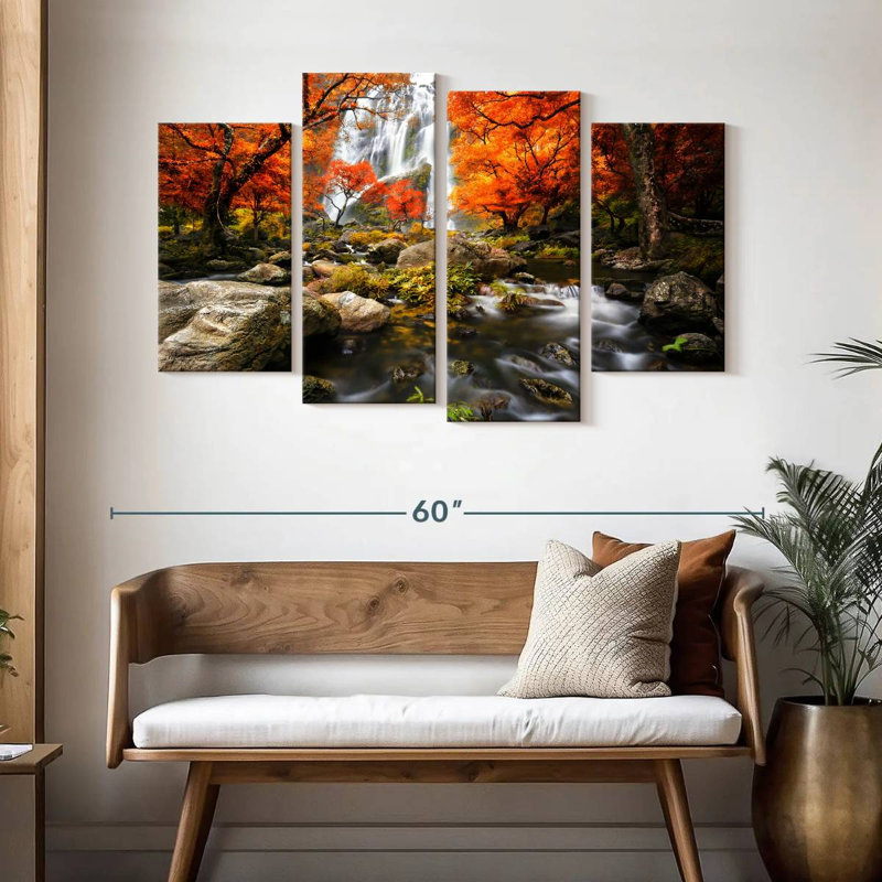 Ensemble de 4 pièces Waterfall, H 32 po x l 52 po x P 1,25 po