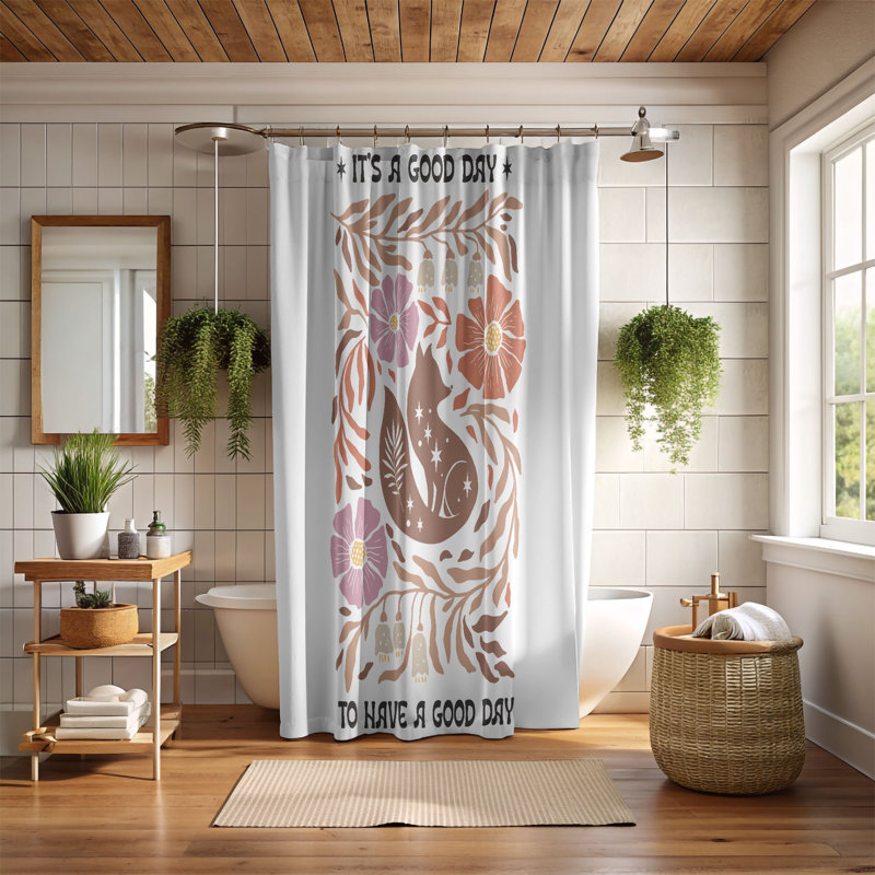 Rideau de douche 1 pièce Wild Vibes, H 74 po x l 40 po