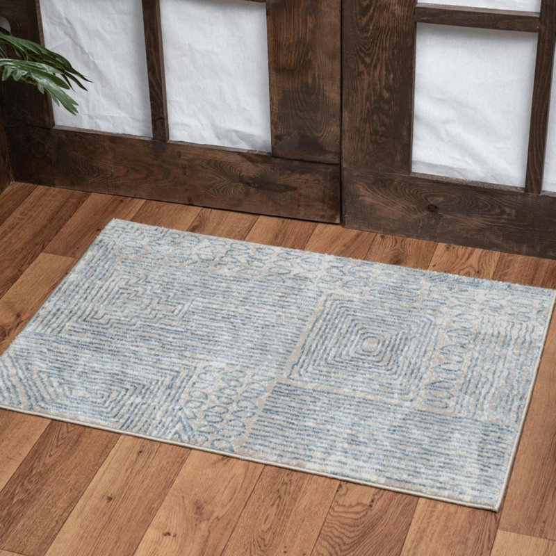Tapis bleu Elegance CPG_CNC6009, Rectangle 5 pi 3 po x 7 pi 3 po