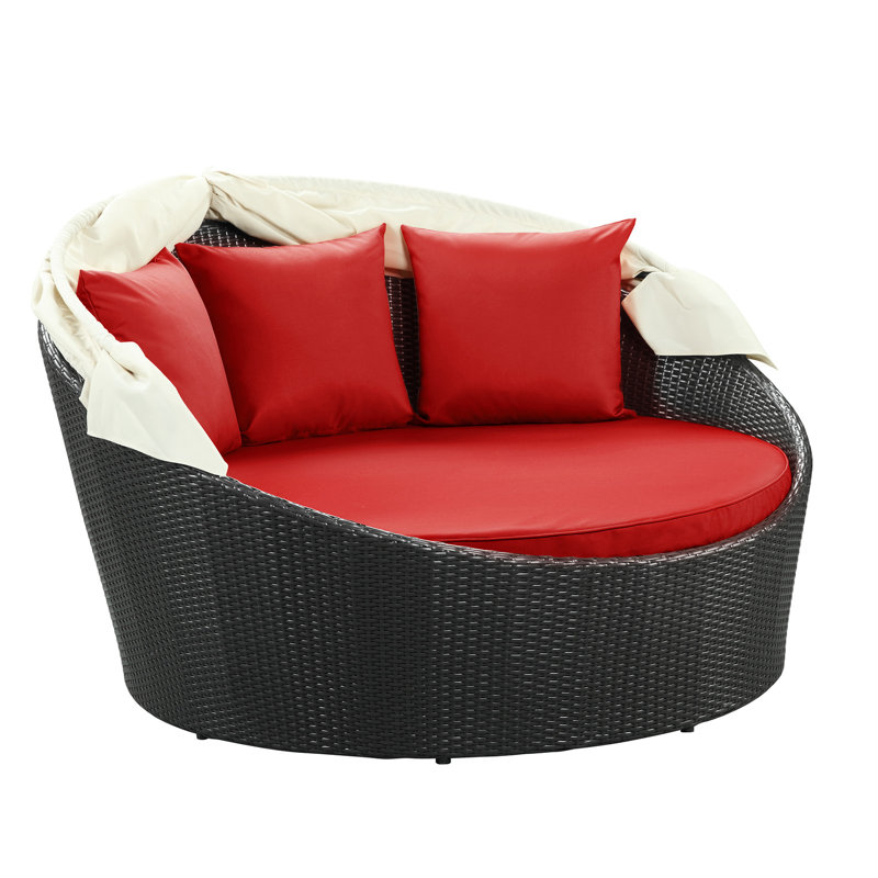 Lit à baldaquin d'extérieur Siesta, Rouge