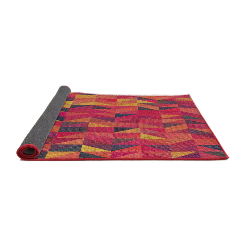 Tapis rouge / orange Jena, Rond 6 pi