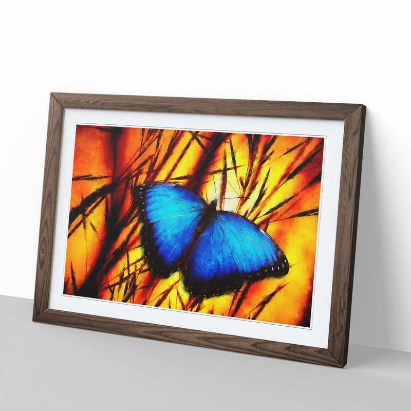 Butterfly Vol.7 - Picture Frame Painting, 36cm H x 48cm W x 2cm D, Walnut Framed