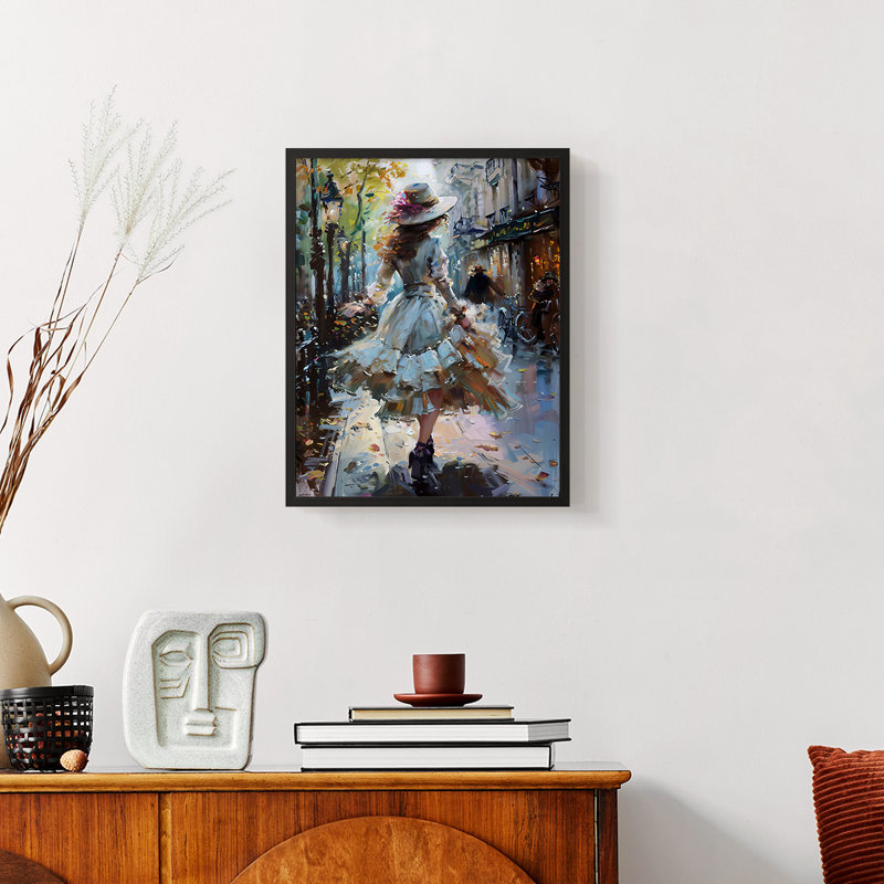 «WOMEN-CLX III», reproduction d'art encadrée - prêt à accrocher, Noir, H 28 po x l 8 po