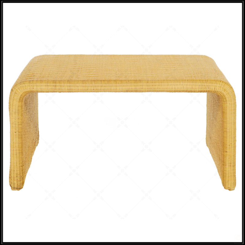 Table basse carrée en rotin naturel tissé, Naturel