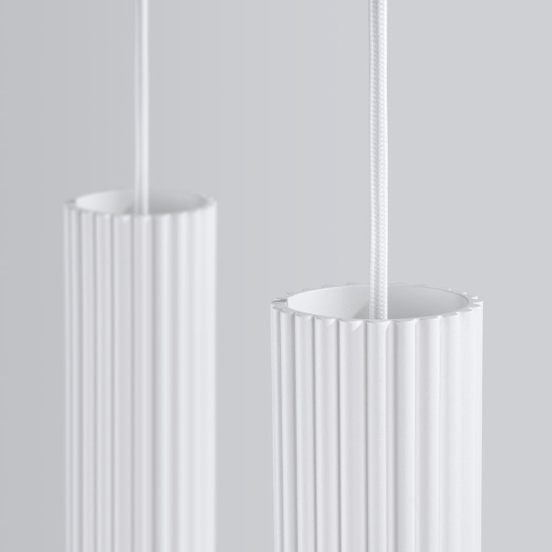 Bonina - Light Brushed Nickel Pendant, 13cm W x 14cm D, White, 2 Lights
