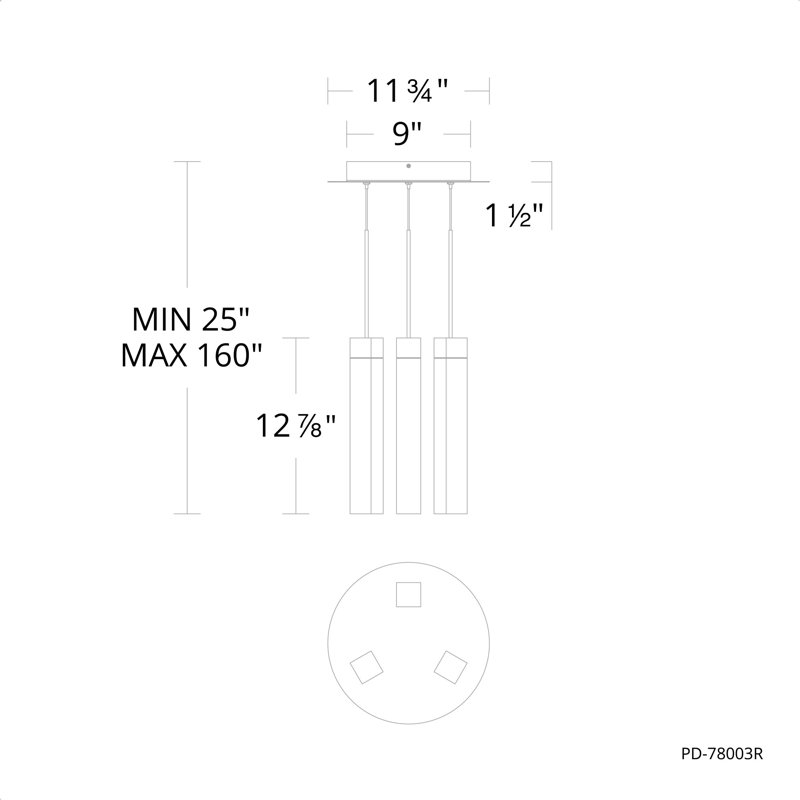 Minx 3 - Luminaire suspendu rond à DEL, Laiton vieilli