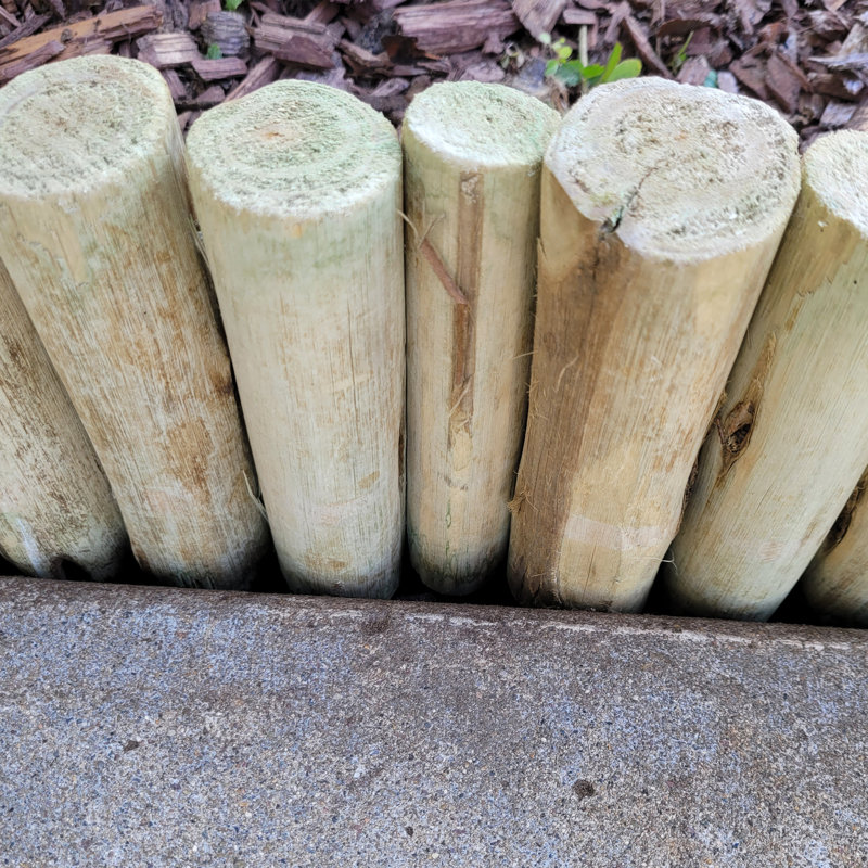 Natural Eucalyptus Wood Garden Border Edging, 6'' H x 72'' L