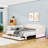 2 Drawers Upholstered Twin XL Daybed with Twin Trundle and LED Lighting-2134049889