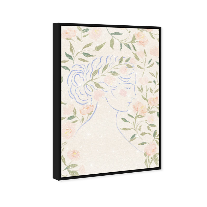 Blooming Hera Print by Oliver Gal, 46"H x 31"W, Black Floater Frame