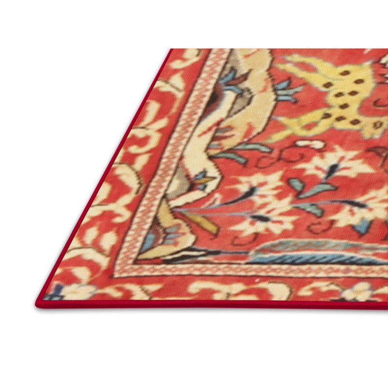 Tapis beige/noir/rouge traditionnel Shadowbrook, Rectangle 5 pi x 7 pi