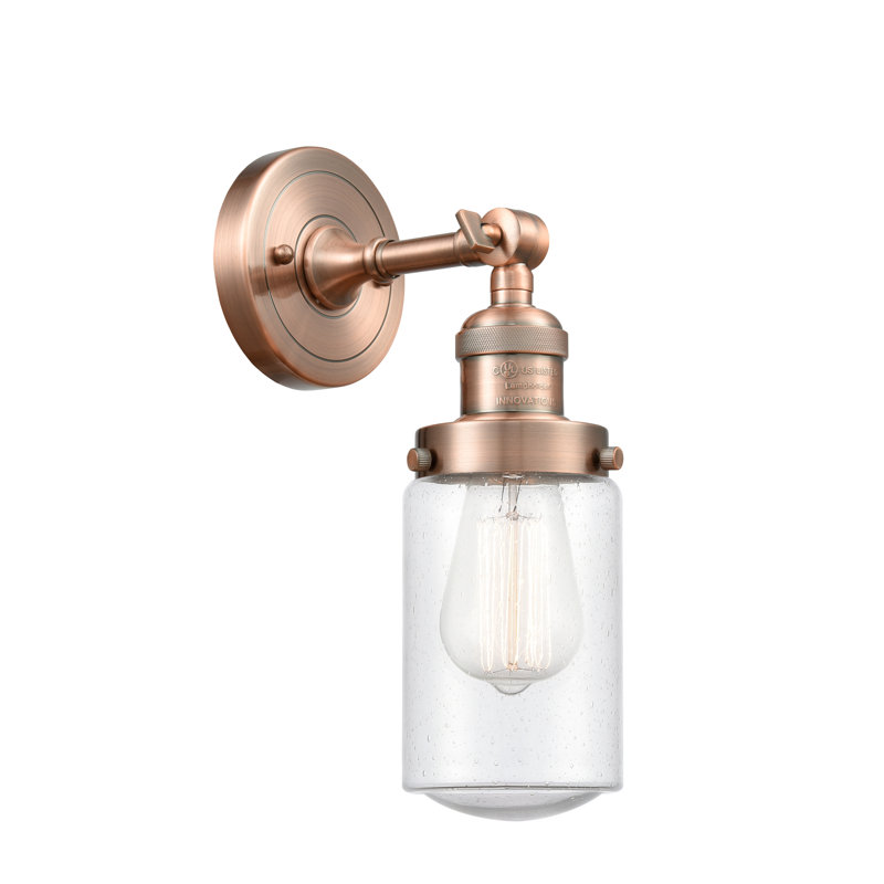 Armed Sconce, Seedy, Antique Copper, 6 Watt Vinage LED Bulb