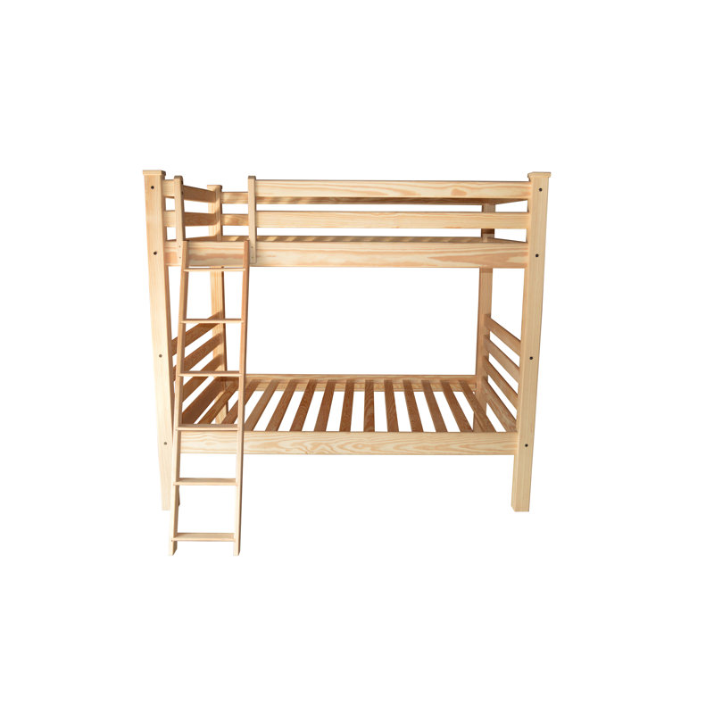 Lit standard en bois massif Jahvon, Brun clair, Double