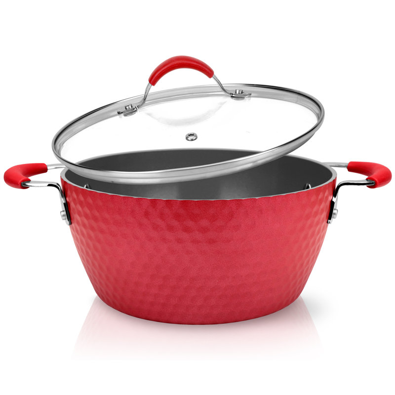 NutriChef 3.6 Quarts Non-Stick Aluminum Round Dutch Oven