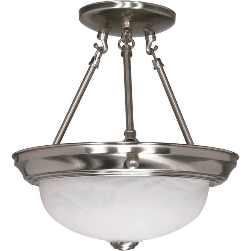 Dahodwala Glass Semi Flush Mount, 12" H x 11.375" W / No
