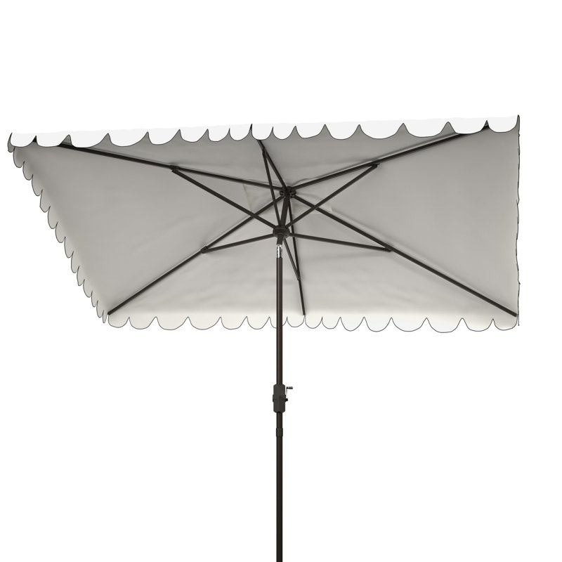 Parasol de marché rectangulaire 118,1 po Teo, Brun, Blanc / Noir
