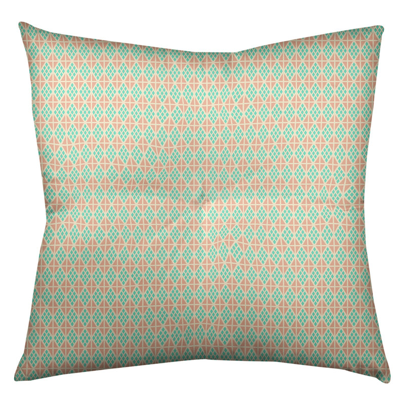 Coussin de sol Katelyn Elizabeth, 26 po x 26 po, Sarcelle / orange
