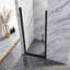 Porte de douche pivotante à un seul vantail en alliage d'aluminium noir mat de 81 à 86 cm (32 à 34 pouces) avec verre trempé transparent de 0 cm (0 pouce) d'épaisseur