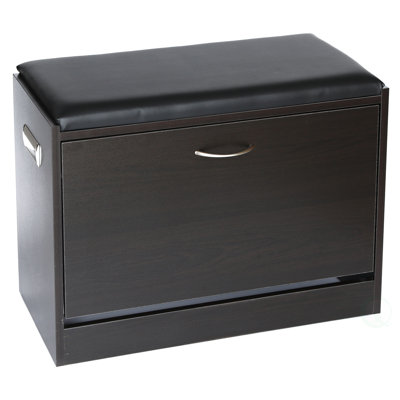 Banc de rangement pour chaussures avec coussin en cuir Basicwise