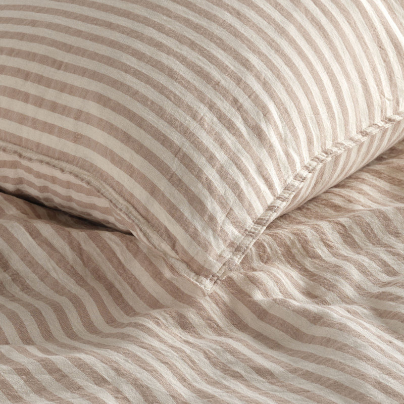 Ensemble de housse de couette 100% coton Burghdoff, Housse de couette simple + 1 taie d'oreiller 24 po, Beige