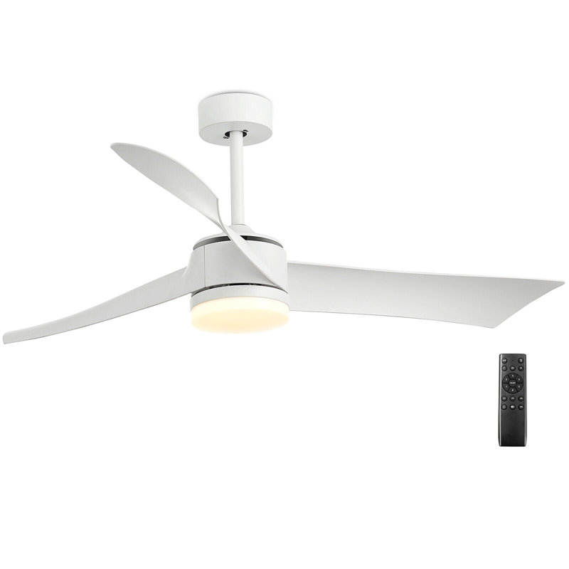 Ventilateur de plafond standard à 3 pales de 52 po avec télécommande et ensemble d'éclairage inclus Bianchini, Noir