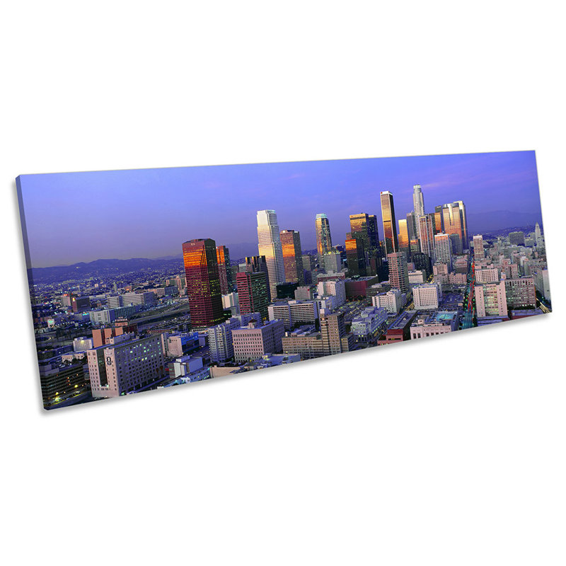 Los Angeles California Skyline - Wrapped Canvas Panoramic Art Prints, 45.72cm H x 137.16cm W
