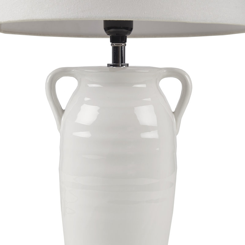 Ahanu Farmhouse Ceramic Table Lamp with Handles