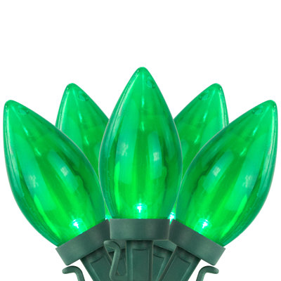 Ensemble de 25 lumières DEL de Noël C9 - fil vert 16 pi