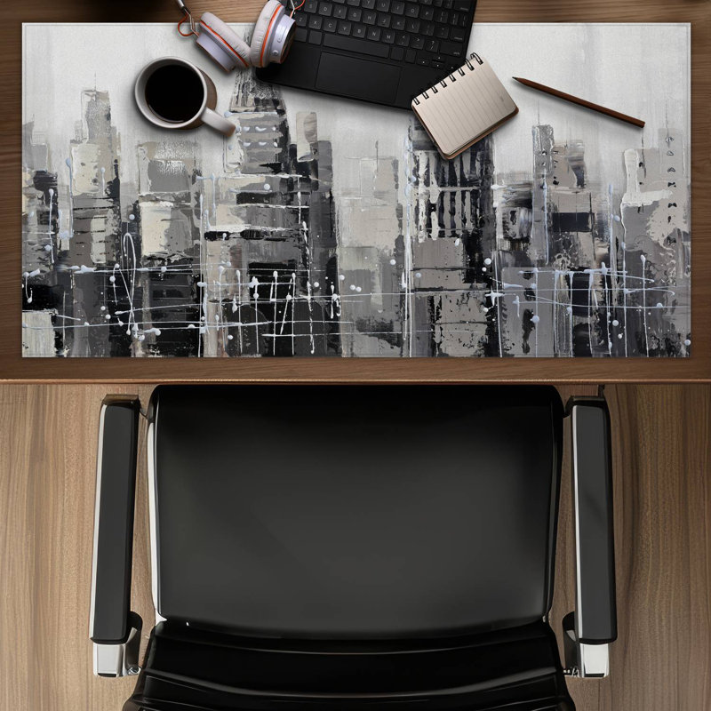 Gray city - 15.75"x31.50" Desk mat