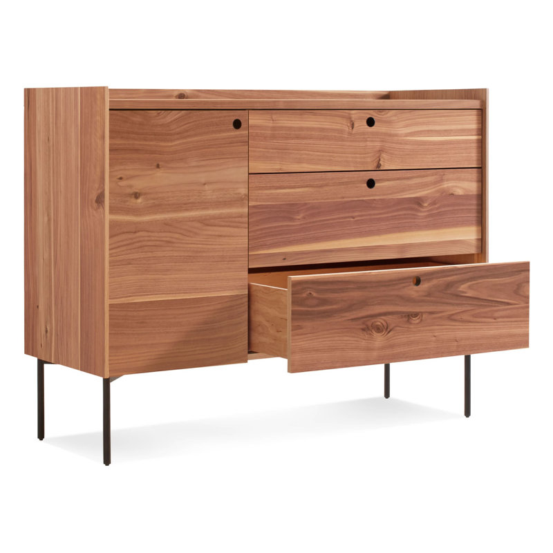 Peek 49'' W Solid Wood Sideboard, Rustic Walnut