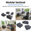 Canapé modulaire surdimensionné en velours 118 po avec méridienne en forme de L 118 po et canapé modulaire sans cadre en mousse à mémoire de forme-624594085