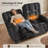 Latitude Run Power Recliner Loveseat Sofa With Adjustable Headrest, Heat And Vibration, 64.6" Fabric Electric Reclining Loveseat With USB Charge Ports-73825721