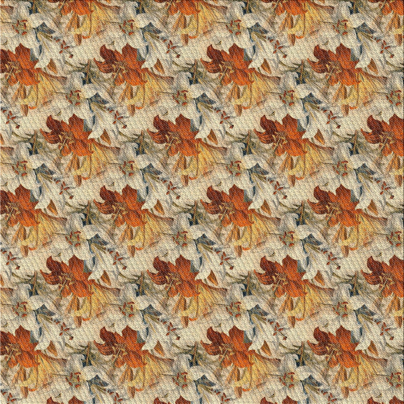Tapis brun à motif/orange/beige Hans, Carré 4 pi