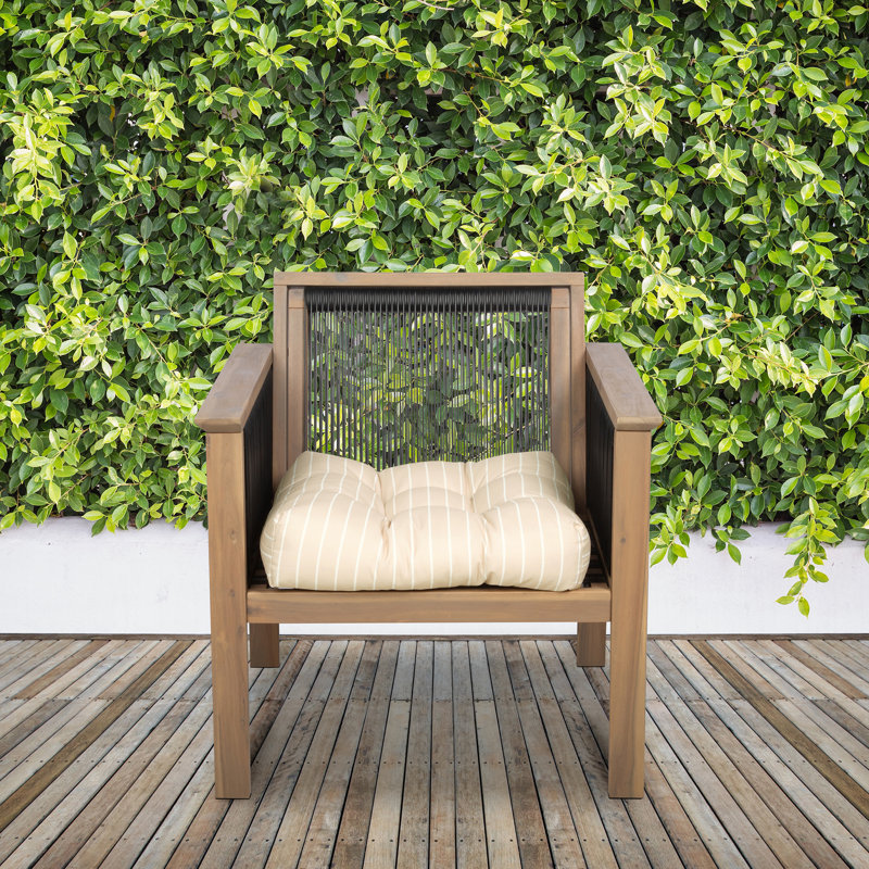 Bergholt Patio Seat Cushion, 19in. W, Soft Beige Stripe