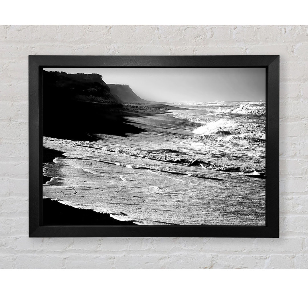 B N W Ocean Spray Gerahmter Druck Wandkunst