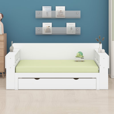 Daybed With Removable Desk, Storage Drawers & Hydraulic Side Table