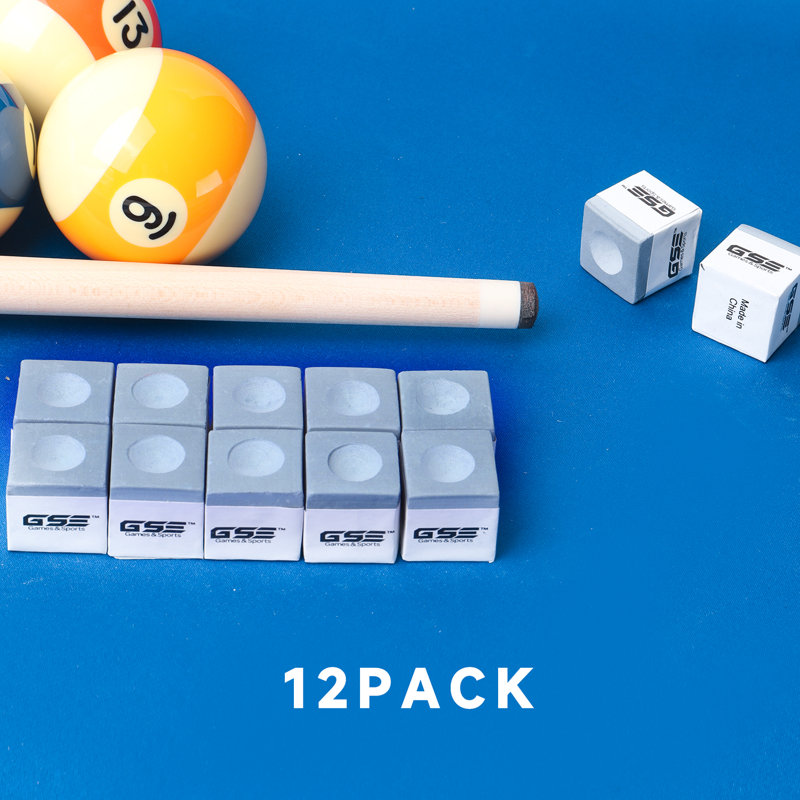 Paquet de 12 craies pour queues de billard / billard gris GSE, accessoires de table de billard pour la maison / tournoi, Gris