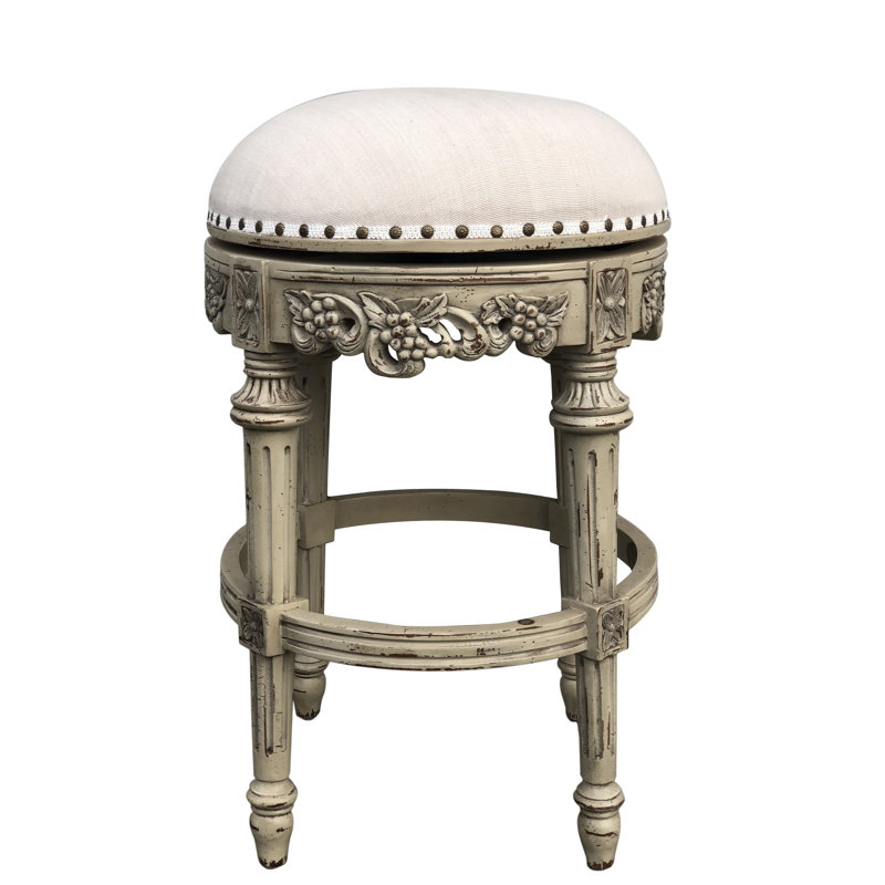 Tabouret tournant 35,5 "Continental, Blanc cassé