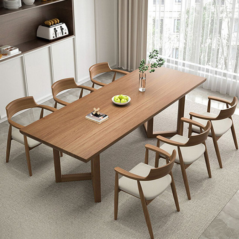 Solid wood rectangular dining table, 29.53"H x 78.74"L x 31.5"W