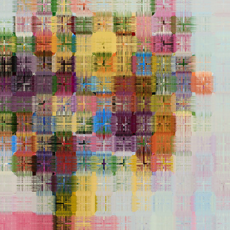 Linear Bouquet - peinture sur toile tendue, H 12 po x l 12 po