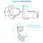 Toilette monobloc en céramique avec siège brut en polypropylène à double chasse 1,1 / 1,6 po de 12 po, système de jet à siphon, carte 800G, finition facile à entretenir