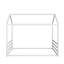 Structure de lit double en métal Montessori, lit en forme de maison avec garde-corps pour enfants et tout-petits, assemblage facile, sans lattes, blanc-1356049055-1356049048