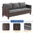 7-Pieces Patio Sofa Sets with 45'' Fire Pit Table, PE Rattan Wicker for Patio , Deck and Yard-904625789-904625666