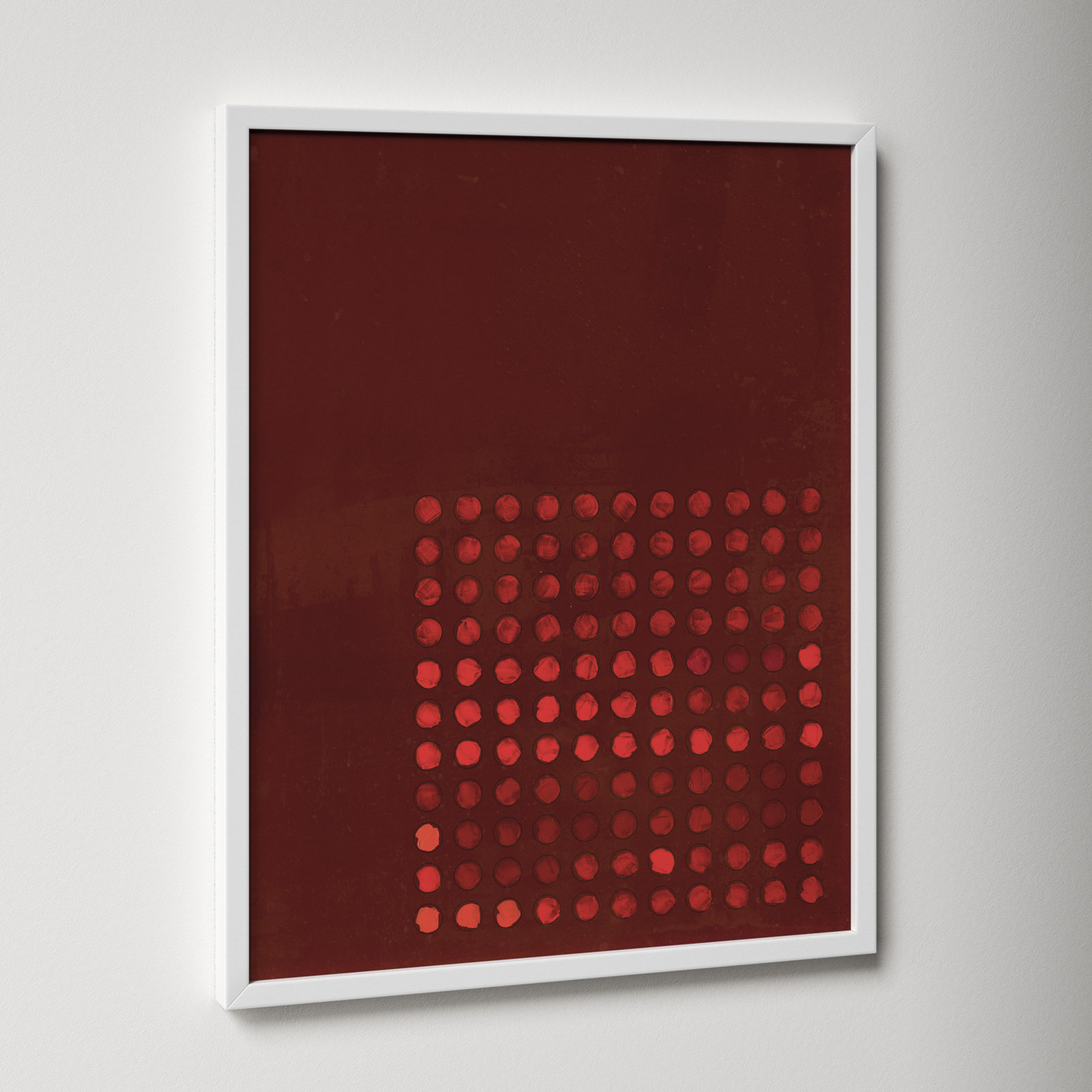 Circles In Squares 7 by Jacques Pilon, 25" H x 20" W x 1.25" D, White